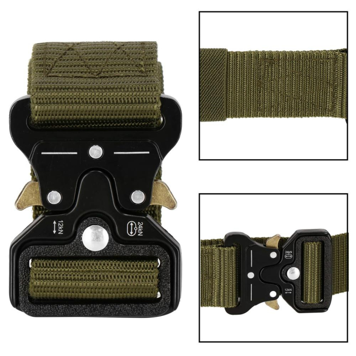 Curea centura Tactical Combat pentru barbati 3.5 x 125 cm, rezistent, verde [14]