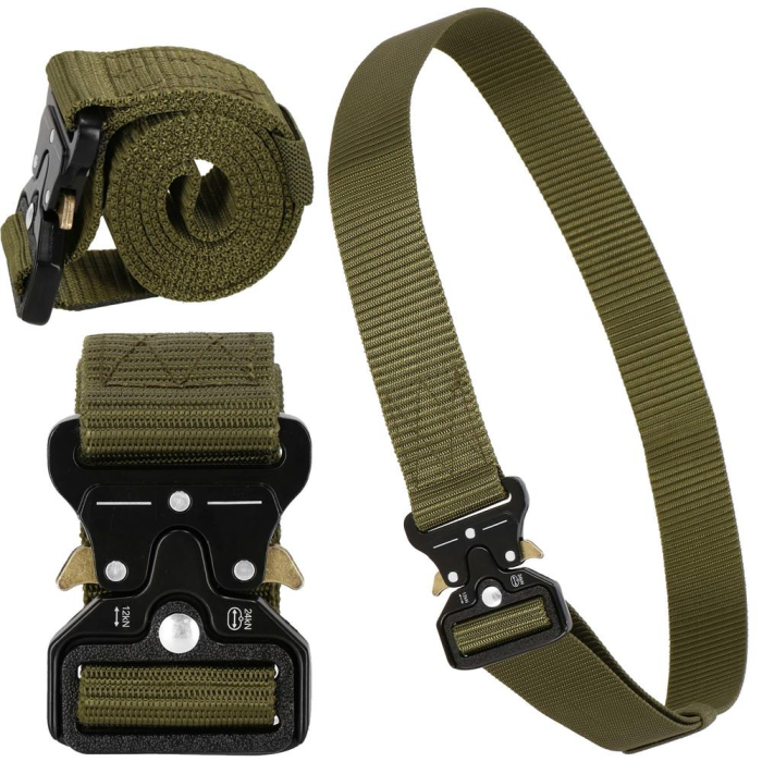 Curea centura Tactical Combat pentru barbati 3.5 x 125 cm, rezistent, verde [19]