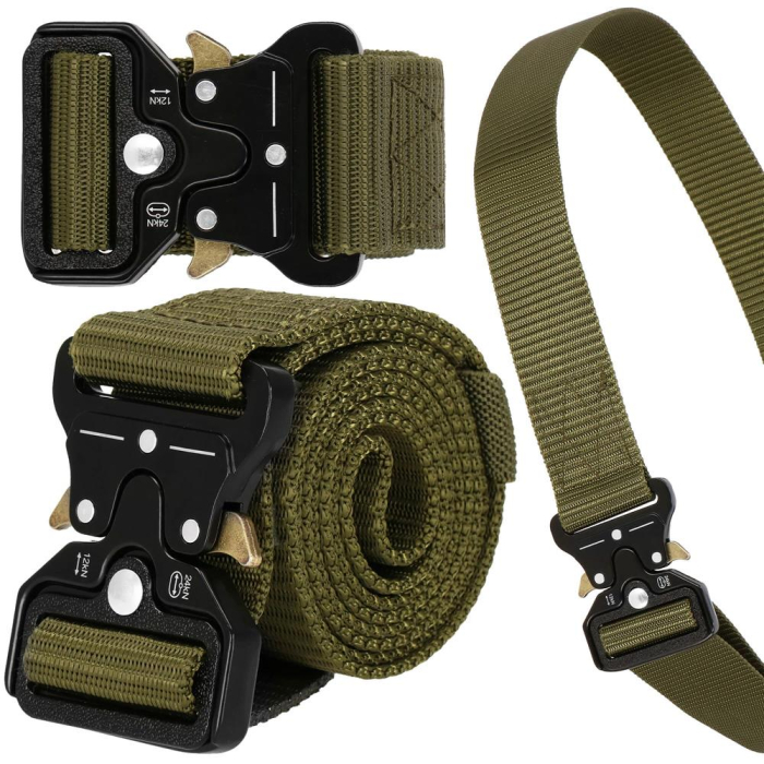 Curea centura Tactical Combat pentru barbati 3.5 x 125 cm, rezistent, verde [20]