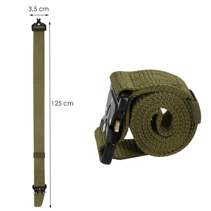 Curea centura Tactical Combat pentru barbati 3.5 x 125 cm, rezistent, verde [23]