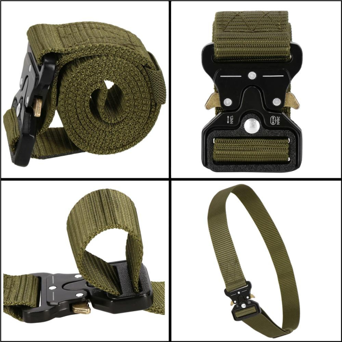 Curea centura Tactical Combat pentru barbati 3.5 x 125 cm, rezistent, verde [15]