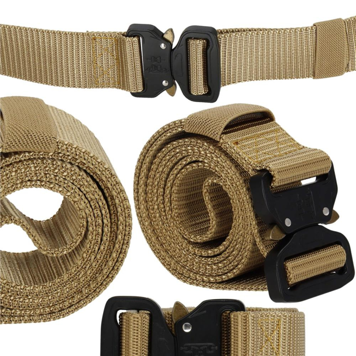 Curea centura Tactical Combat pentru barbati 3.7x125cm, rezistent, maro [14]