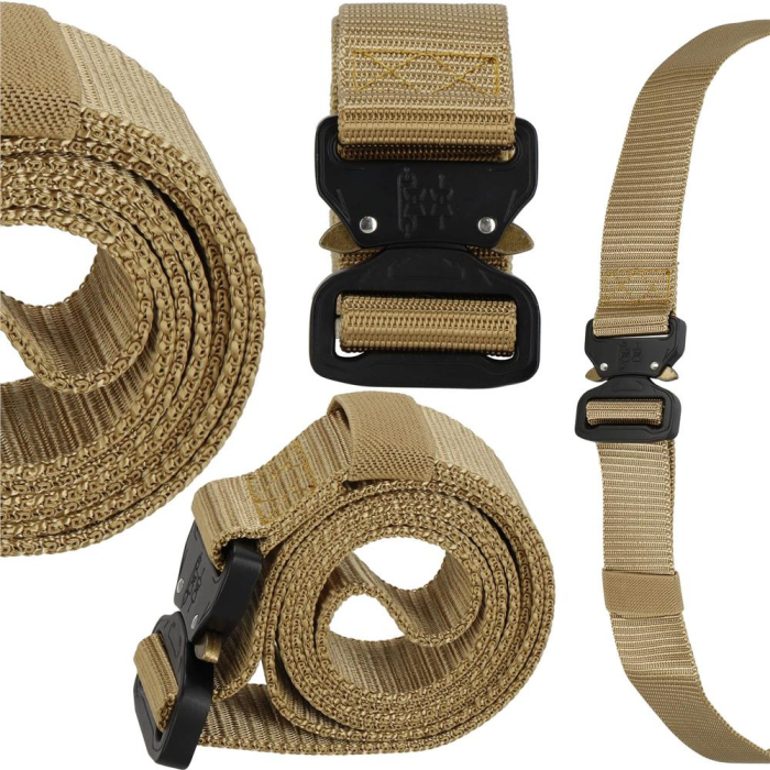 Curea centura Tactical Combat pentru barbati 3.7x125cm, rezistent, maro [2]