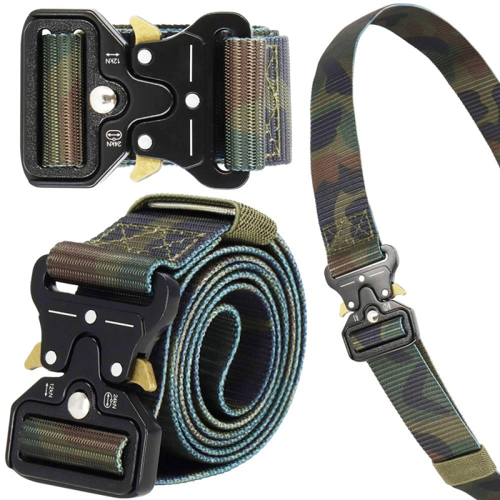 Curea centura Tactical Combat pentru barbati 3.7x125cm, rezistent, verde camuflaj [7]