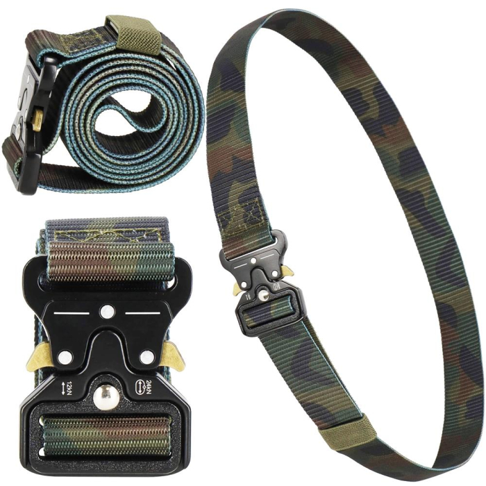 Curea centura Tactical Combat pentru barbati 3.7x125cm, rezistent, verde camuflaj [6]