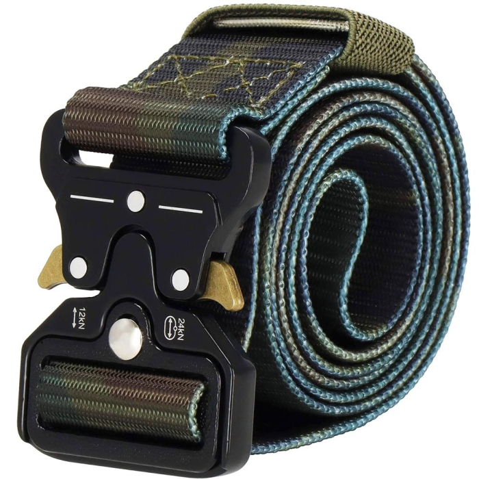 Curea centura Tactical Combat pentru barbati 3.7x125cm, rezistent, verde camuflaj [1]