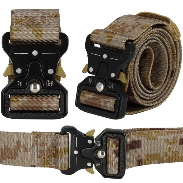 Curea centura Tactical Combat pentru barbati 3.7x125cm, rezistent, verde deschis camuflaj [16]