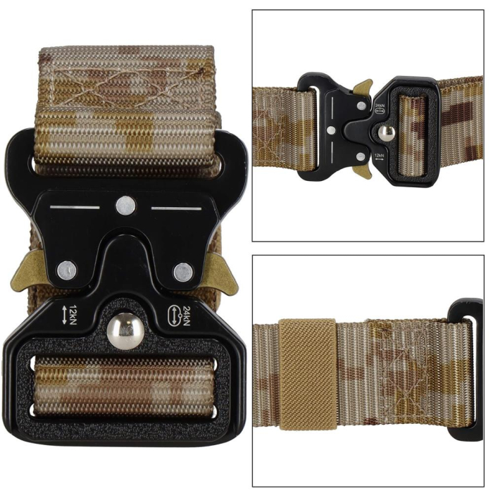 Curea centura Tactical Combat pentru barbati 3.7x125cm, rezistent, verde deschis camuflaj [14]