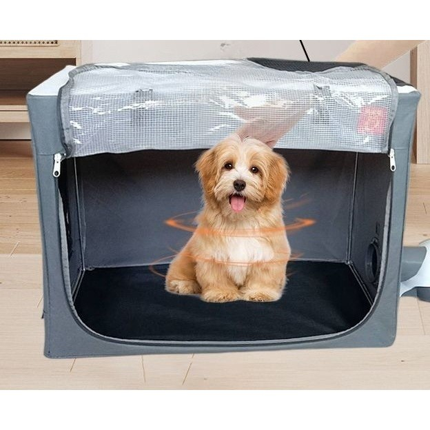 Cusca Animale pentru Uscare Blana, , din Textil, Fereastra Transparenta, 62 x 40 x 50 cm, Maro [2]