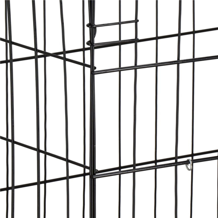 Cusca pentru animale, 2 usi, Pliabila din metal, XL, Negru, 100x70x60 cm [5]