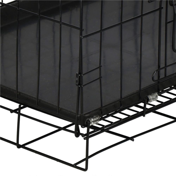 Cusca pentru animale, 2 usi, Pliabila din metal, XL, Negru, 93x67x56 cm [14]