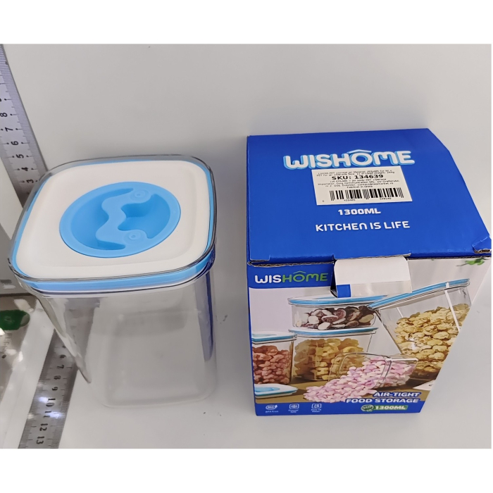 Cutie de Depozitare pentru Bucatarie, , 1.3L, din ABS+PET+Silicon, Capac Alb/Albastru, 11.5 x 15 x 8 cm, Transparent [5]