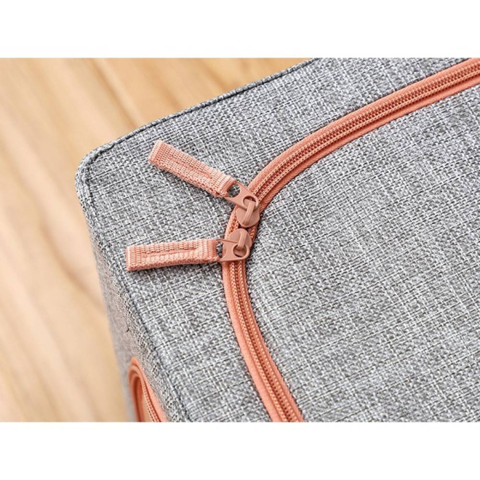 Cutie de Depozitare Pliabila 100 L, 60 x 42 x 40 cm, Cadru Metalic, 2 Ferestre, Gri - ORIGINAL DEALS [10]