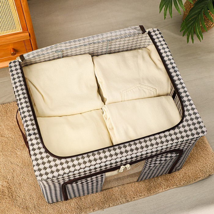 Cutie de Depozitare Pliabila, , Cu fermoar, 66 L, Textile, 50x40x33 cm, Design Zebra [9]