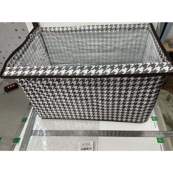 Cutie Depozitare, , Capac Transparent, Model In Carouri, Model Mare, Maro [4]