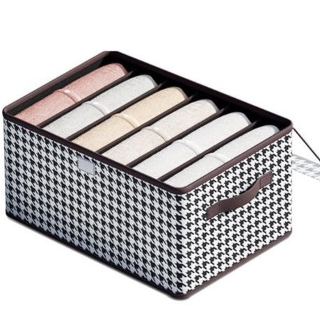 Cutie Depozitare, , Capac Transparent, Model In Carouri, Model Mic, Maro [9]