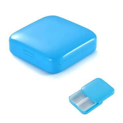 Cutie depozitare medicamente, 2 compartimente, Glisanta, Albastru, Patrata, , Inchidere etans [6]