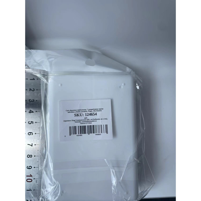 Cutie depozitare medicamente, 7 compartimente sigilate individual, pliabila, portabila, , Alb/Albastru [5]