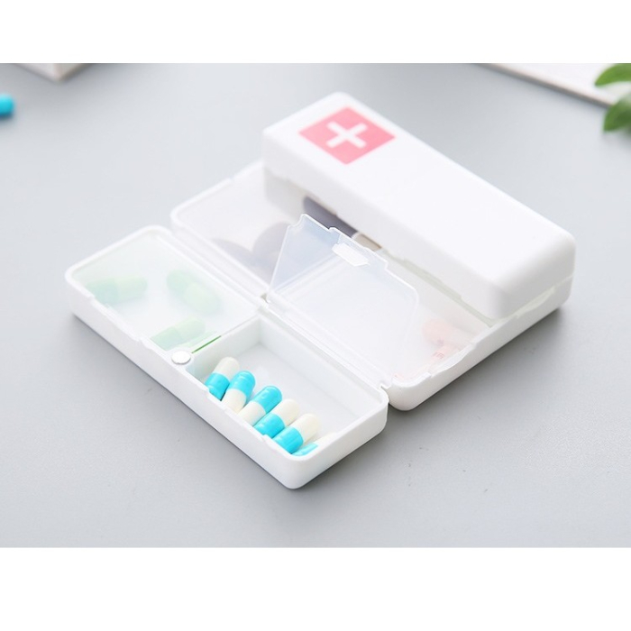 Cutie depozitare medicamente, 7 compartimente sigilate individual, pliabila, portabila, , Alb/Rosu [3]