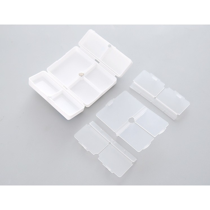 Cutie depozitare medicamente, 7 compartimente sigilate individual, pliabila, portabila, , Alb/Verde [2]