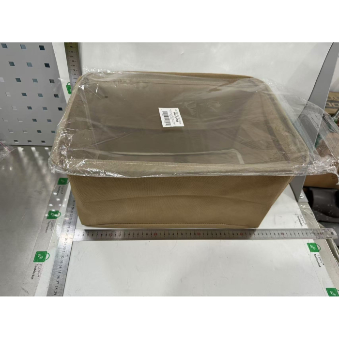 Cutie Depozitare , pentru Haine, lucruri, din Textil cu Cadru Metalic, Manere Laterale, forma Dreptunghiulara, 42 x 28 x 25 cm, volum 29 L, Kaki [2]