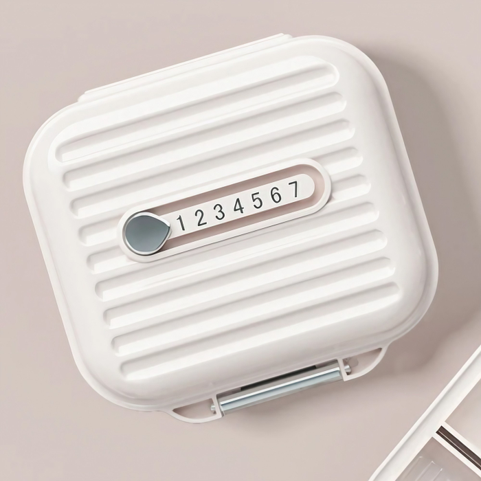 Cutie Medicamente, , Bej, 7 Compartimente, Portabila si Compacta, 7.8x7.2x3.5 cm, Ideala pentru Uzul Cotidian [6]