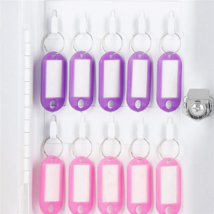 Cutie metalica din otel pentru 20 chei, echipata, 20x16x7.5cm, alba [10]