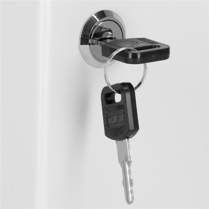 Cutie metalica din otel pentru 20 chei, echipata, 20x16x7.5cm, alba [13]