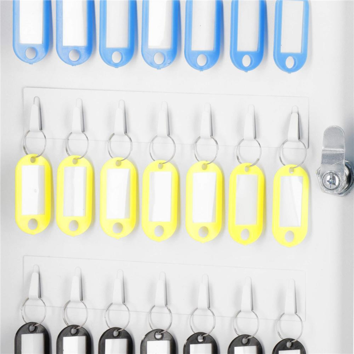 Cutie metalica din otel pentru 42 chei, echipata, 35x27x8cm, alba [5]