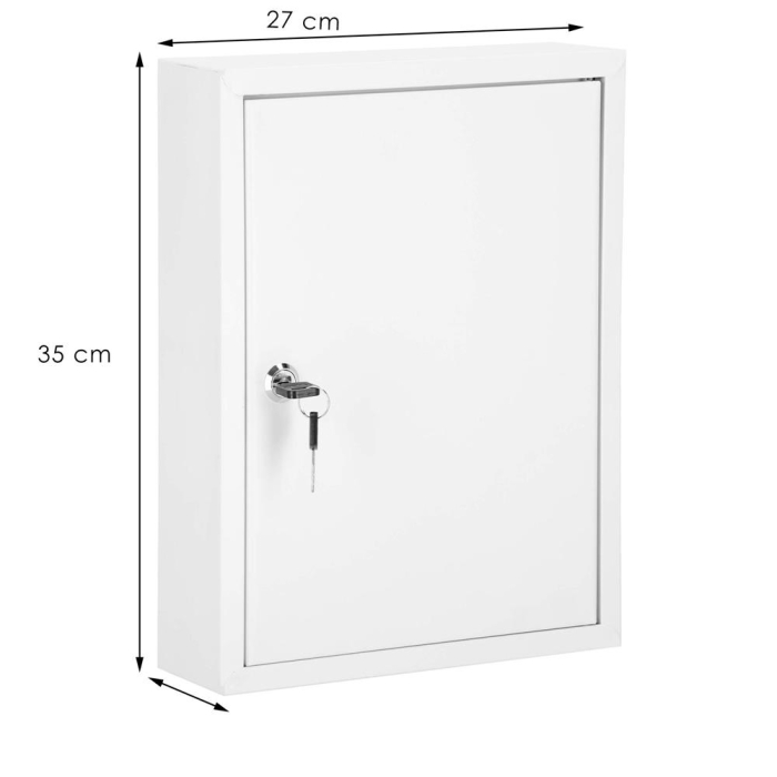 Cutie metalica din otel pentru 42 chei, echipata, 35x27x8cm, alba [16]