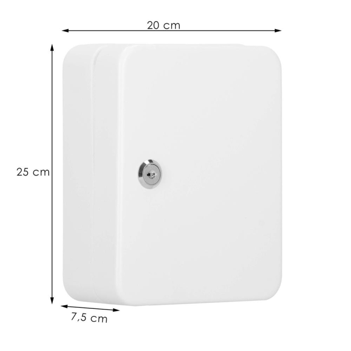 Cutie metalica din otel pentru 48 chei, echipata, 25x20x7.5cm, alba [18]