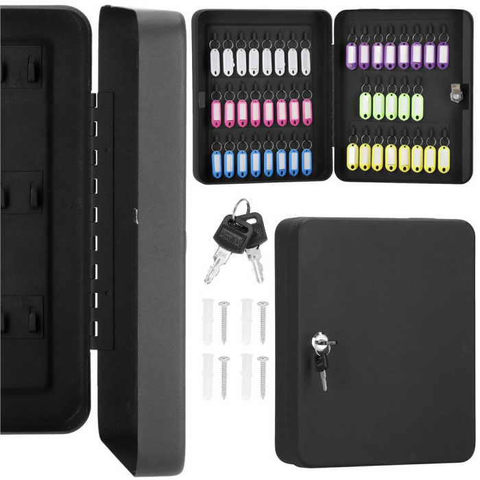 Cutie metalica din otel pentru 48 chei, echipata, 30x24x7.5cm, neagra [14]