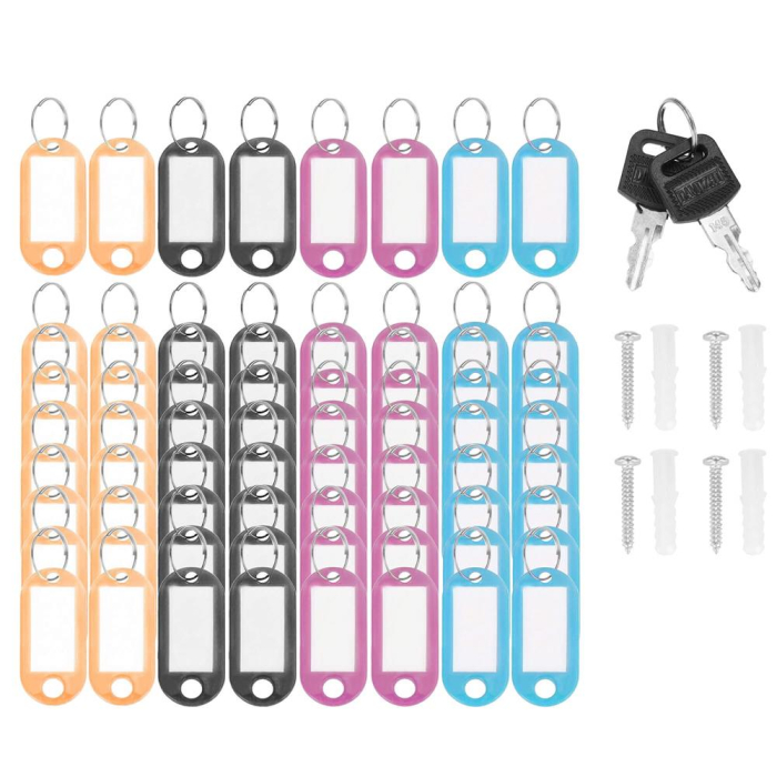 Cutie metalica din otel pentru 64 chei, echipata, 45x30x8cm, alba [4]