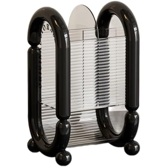 Cutie pentru Depozitare Cosmetice, , pentru Pensule, Creioane si Buretei, 4 Compartimente, din Plastic, 12 x 10 x 20 cm, Negru [6]