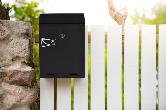 Cutie postala de exterior, pentru gard sau perete, din otel zincat, cu incuietoare, 26x6x19cm, gri inchis [6]