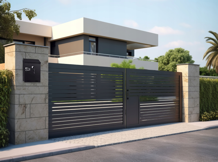 Cutie postala de exterior, pentru gard sau perete, din otel zincat, cu incuietoare, 26x6x19cm, gri inchis [3]