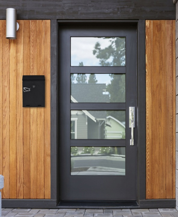 Cutie postala de exterior, pentru gard sau perete, din otel zincat, cu incuietoare, 26x6x19cm, gri inchis [7]