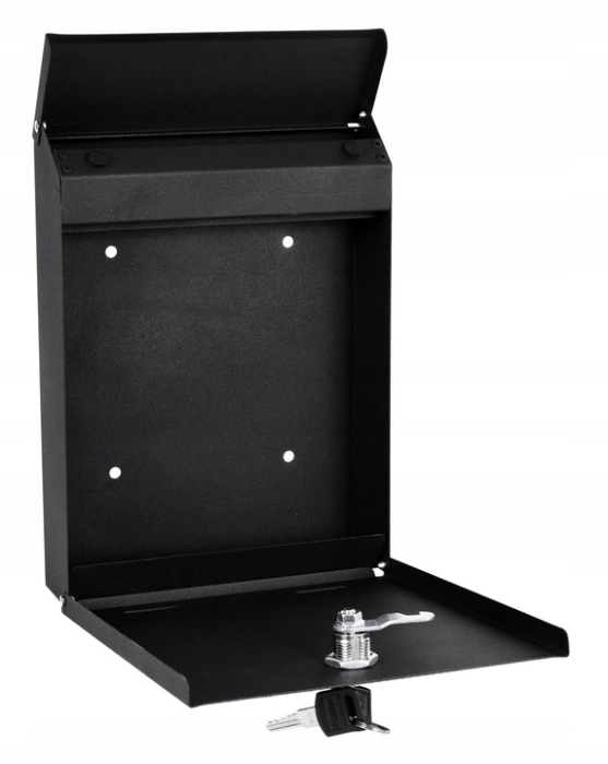 Cutie postala de exterior, pentru gard sau perete, din otel zincat, cu incuietoare, 26x6x19cm, gri inchis [12]