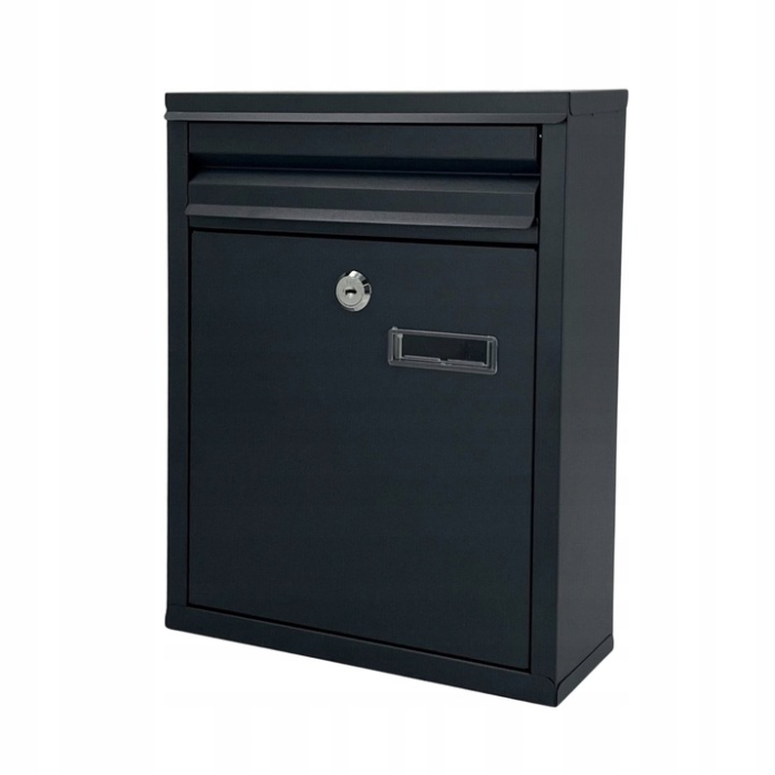 Cutie postala de exterior, pentru gard sau perete, din otel zincat, cu incuietoare, 32x8x25cm, gri inchis [6]