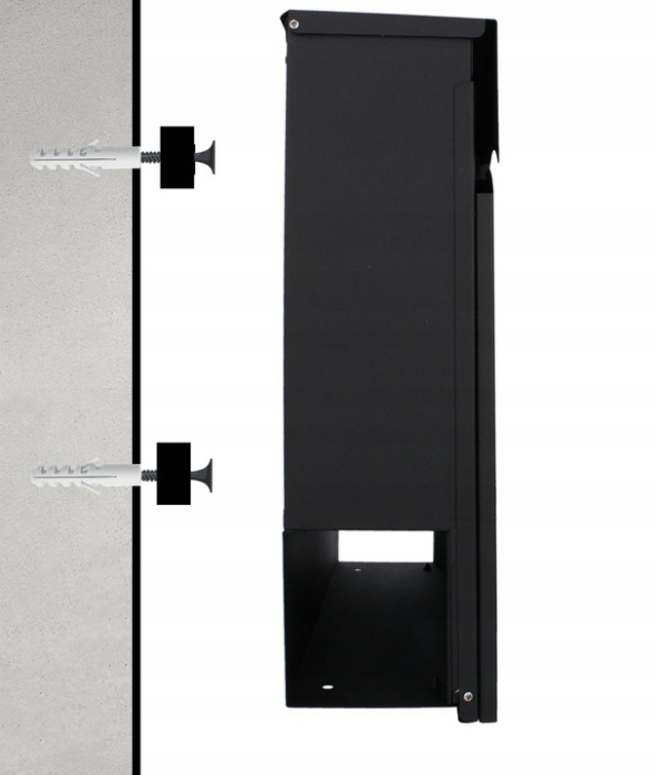 Cutie postala de exterior, pentru gard sau perete, din otel zincat, cu incuietoare, 37x11x37cm, gri inchis [3]