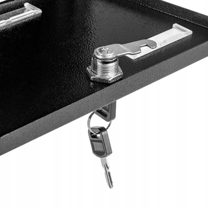 Cutie postala eleganta din metal negru, design clasic cu emblema aurie, rezistenta la intemperii, 38x38x10cm [7]