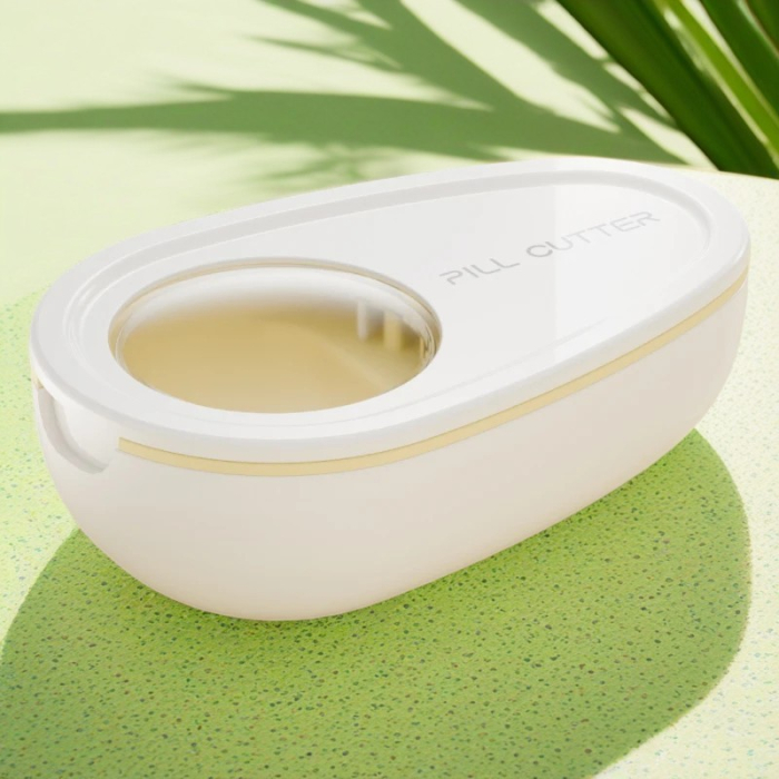 Cutie Taiat Pastile si Depozitare Medicamente, , Alba, 8x5x2.65 cm, Compacta si Portabila, Ideala Pentru Calatorii [5]