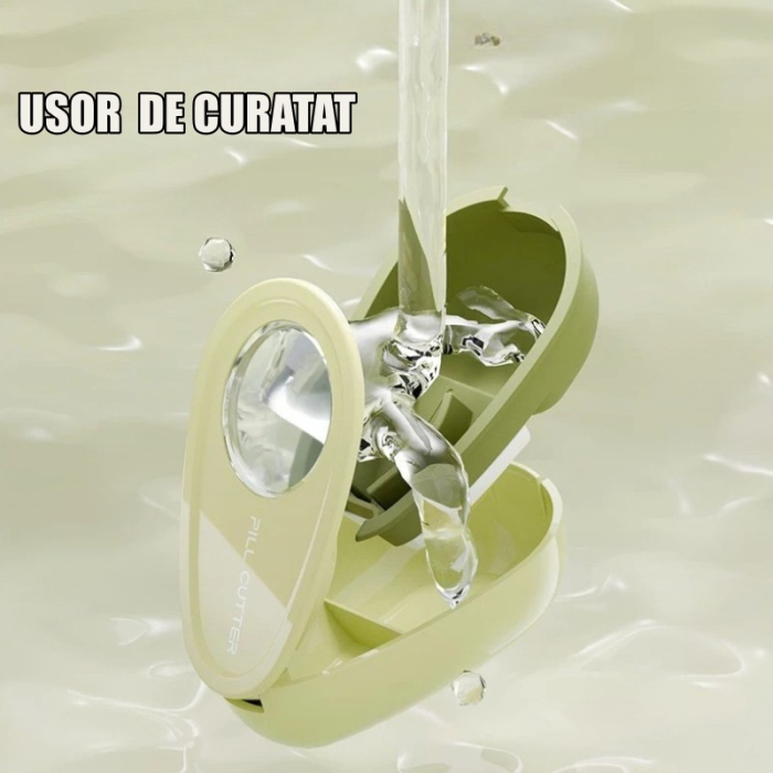 Cutie Taiat Pastile si Depozitare Medicamente, , Galbena, 8x5x2.65 cm, Compacta si Portabila, Ideala Pentru Calatorii [5]