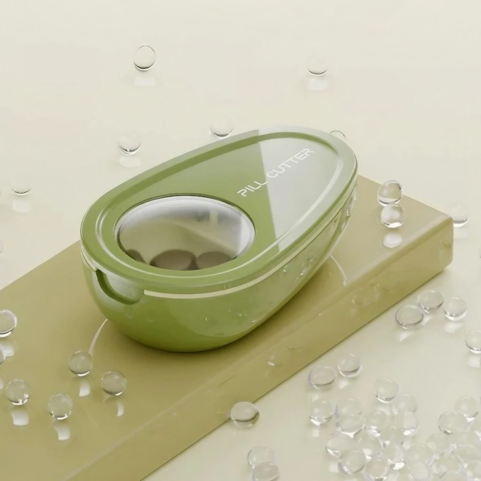 Cutie Taiat Pastile si Depozitare Medicamente, , Verde, 8x5x2.65 cm, Compacta si Portabila, Ideala Pentru Calatorii [4]