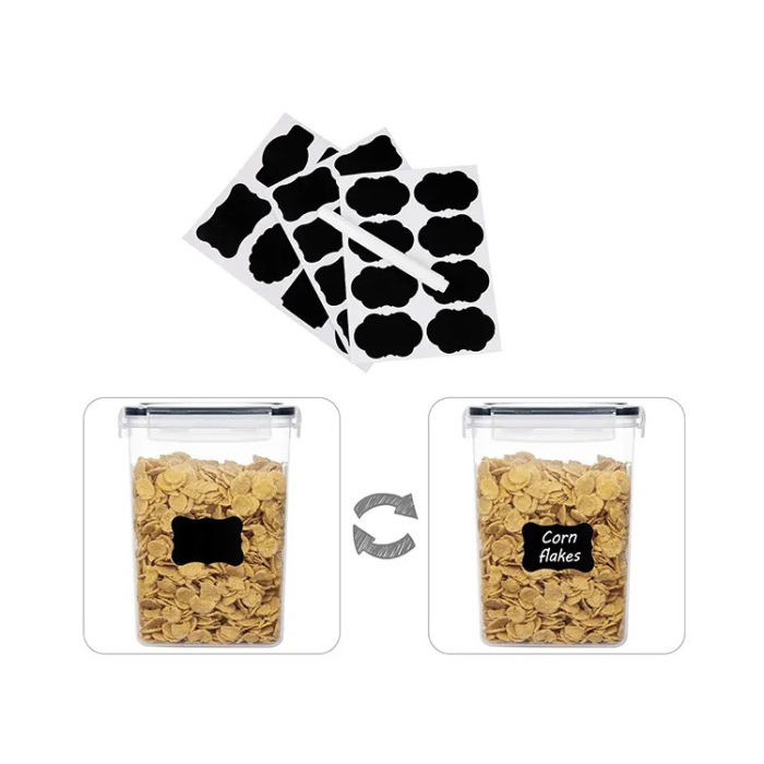 Cutii de depozitare alimente, , Set din 8 Cutii pentru Condimente, Cereale, Cutii pentru Bucatarie, din Plastic PP, Cutii Alimentare, Diferite Dimensiuni, Transparente [3]