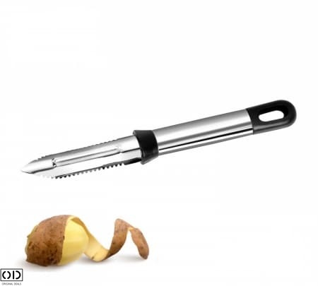 Cutit din Otel pentru Curatat Legume si Fructe, cu 3 Frunctii, Profesional [2]