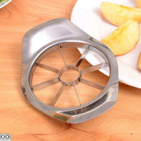 Cutit Feliator Fructe pentru Taiat Mere si Pere in 8 Felii Egale, Premium din Inox, Argintiu, Universal, Original Deals [12]