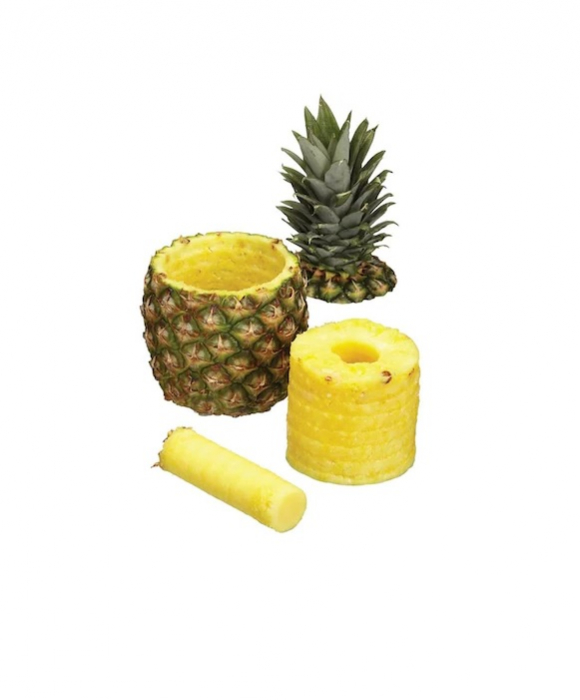 Feliator pentru Ananas, pentru Taiat Rondele in Spirala, din PVC Premium, Alb [6]
