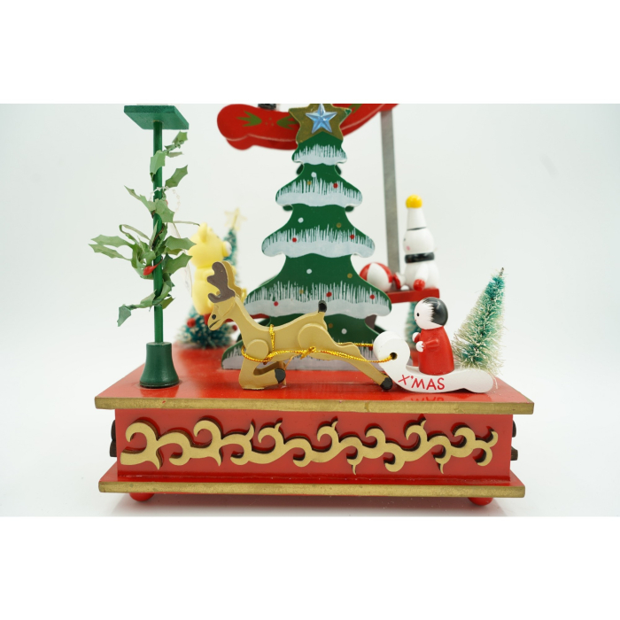 Cutiuta muzicala decorata de Craciun, Multicolor, din Lemn, 17 cm x 27.5 cm, Interior,  [3]