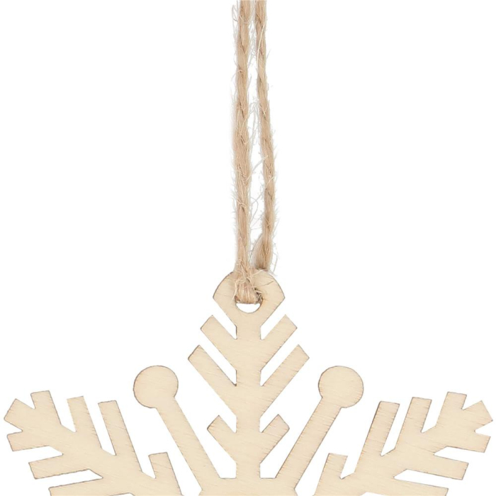 Decoratiune brad fulg de zapada din lemn, set 6 bucati, maro [4]